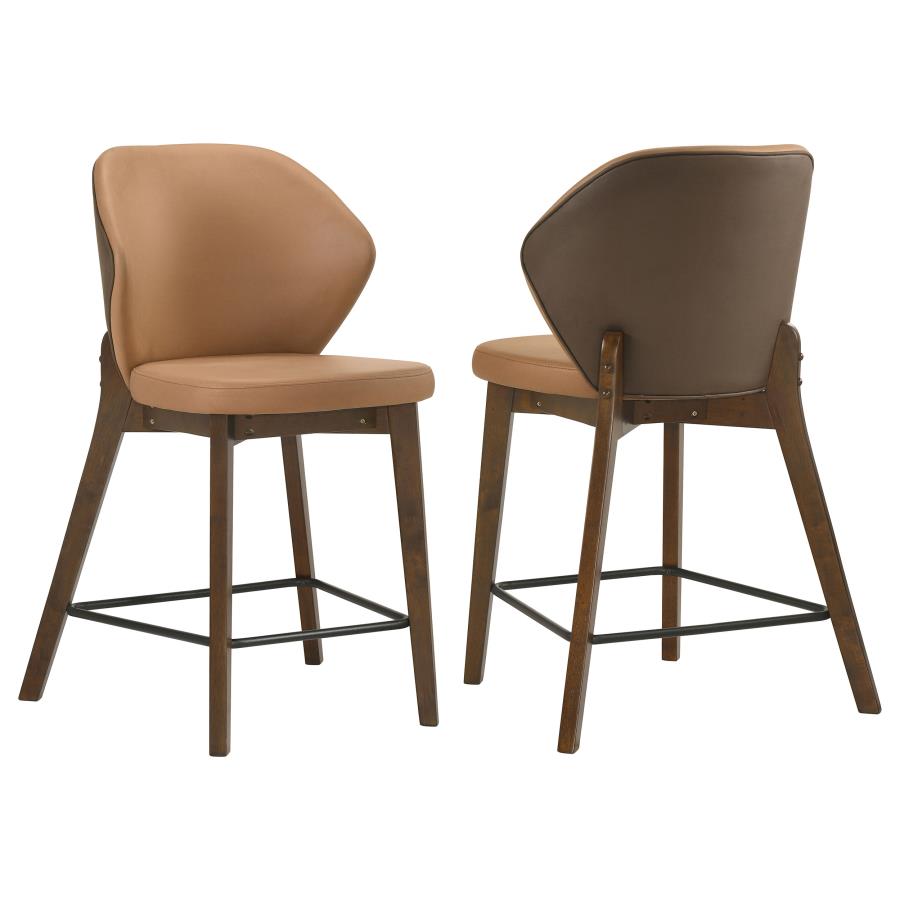 (image for) Randolph Upholstered Counter Height Chair Butterscotch and Brown (Set of 2)