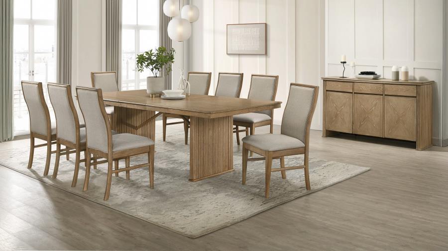 (image for) Adina 10-piece Extension Dining Set Distressed Light Brown