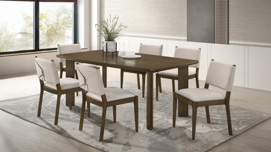 (image for) Ottowa 7-piece Rectangular Wood Dining Room Table Set Brown