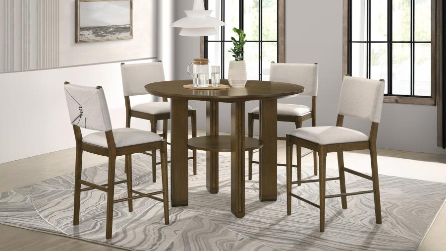 (image for) Ottowa 5-piece Round Counter Height Dining Room Set Brown