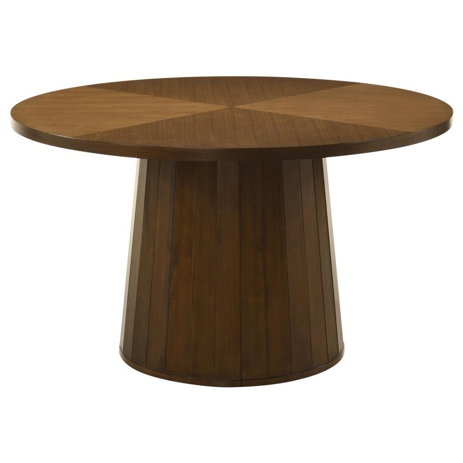 (image for) Galindo 52-inch Round Walnut Veneer Dining Table Walnut