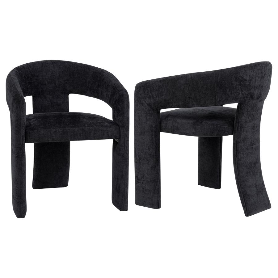 (image for) Carlow Upholstered Dining Arm Chair Black (Set of 2)