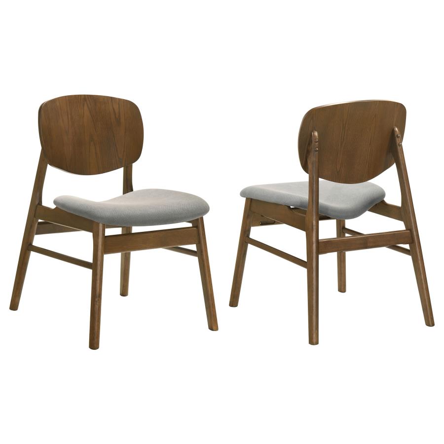 (image for) Benford Dining Side Chair Upholstered Seat Dark Brown (Set of 2)