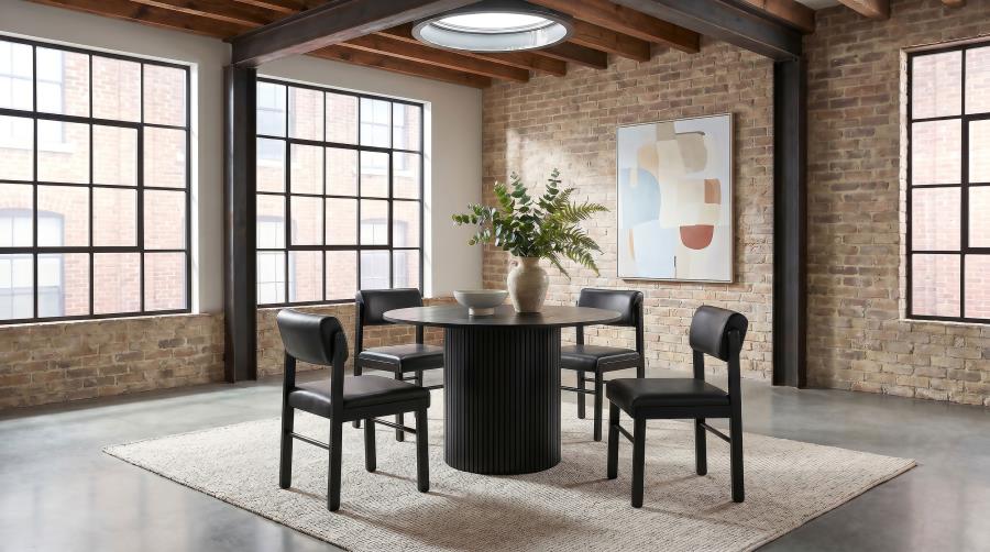 (image for) Hamlyn 5-piece Round Wood Dining Set Black
