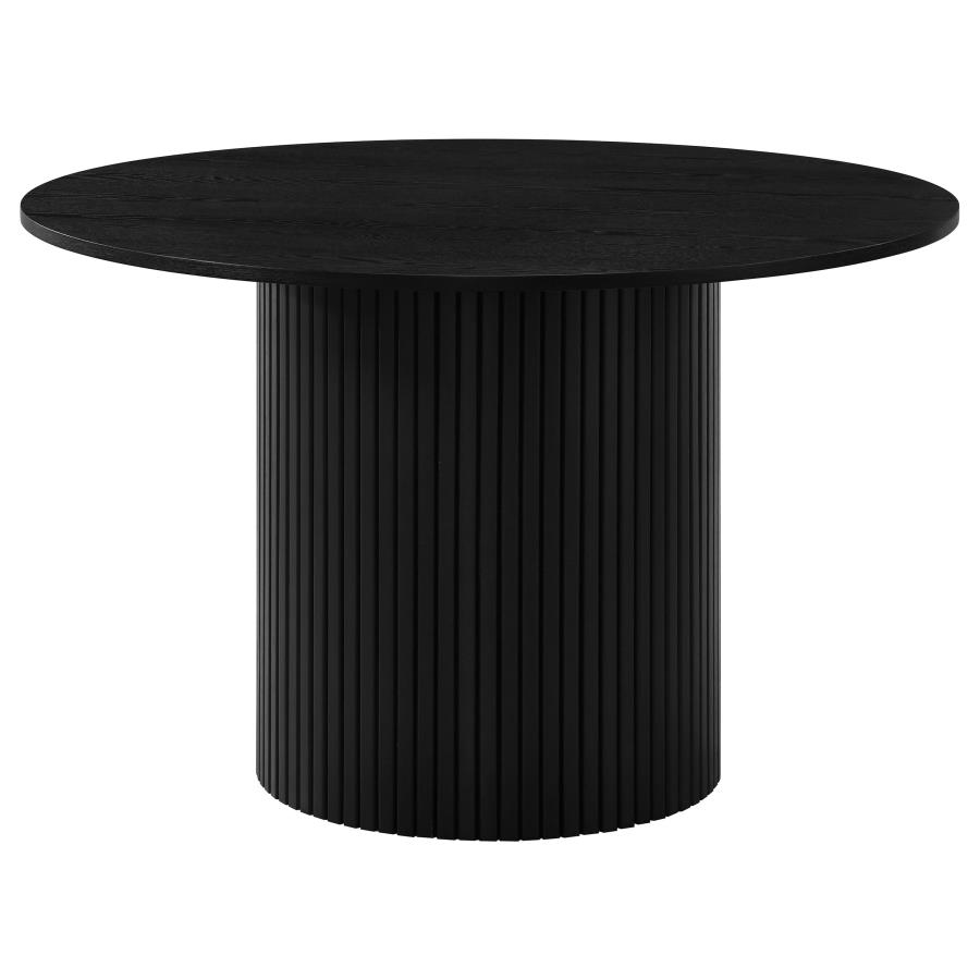 (image for) Hamlyn 47-inch Round Wood Dining Room Table Black