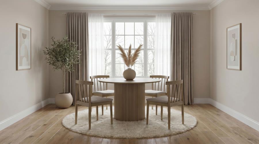 (image for) Hamlyn 5-piece Round Wood Dining Set Wheat and Natural Oak