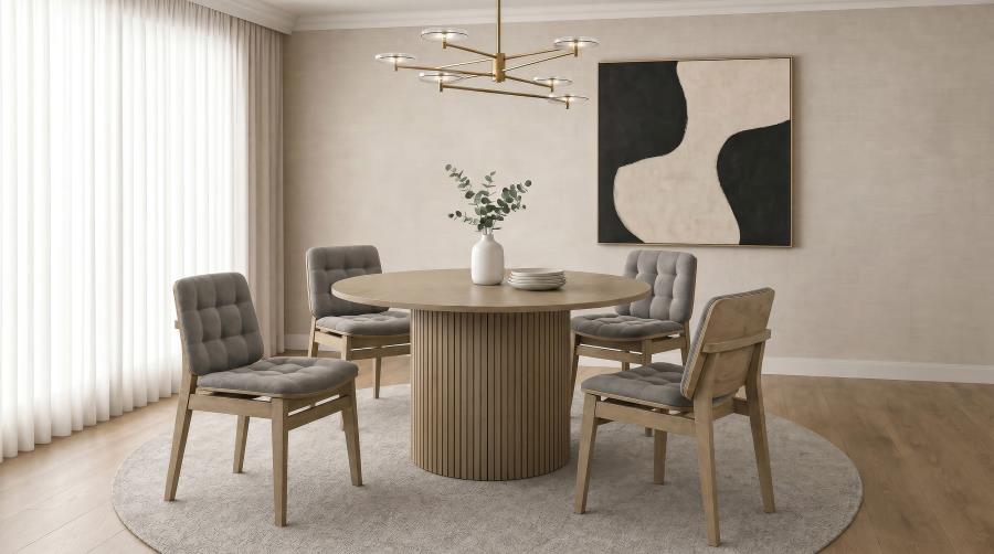 (image for) Hamlyn 5-piece Round Wood Dining Set Grey and Natural Oak