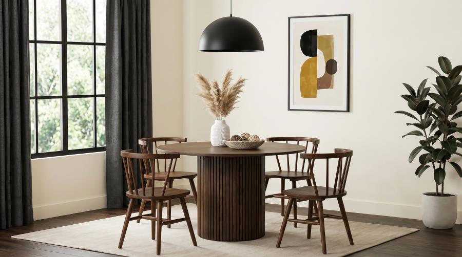 (image for) Hamlyn 5-piece Round Wood Dining Set Walnut