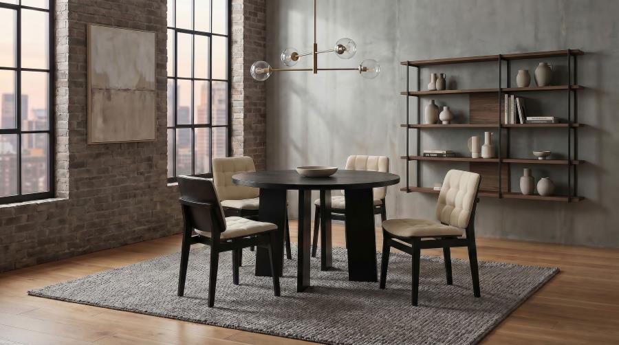 (image for) Strouse 5-piece Dining Set Cream and Black