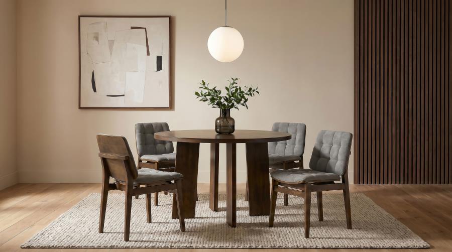 (image for) Strouse 5-piece Dining Set Grey and Walnut