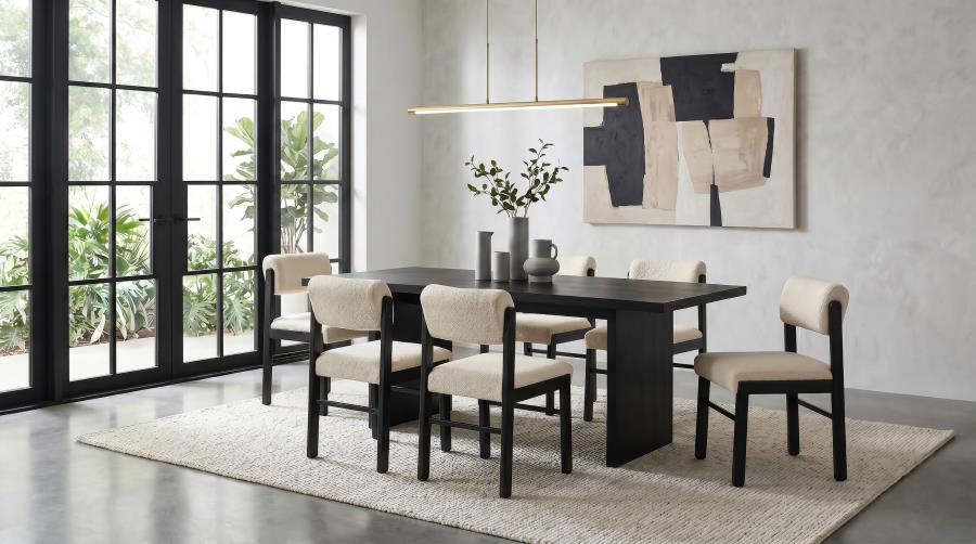 (image for) Decker 7-piece 82-inch Rectangular Dining Set Cream and Black