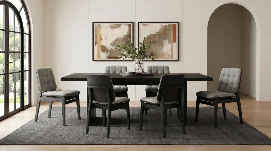 (image for) Decker 7-piece 82-inch Rectangular Dining Set Grey and Black