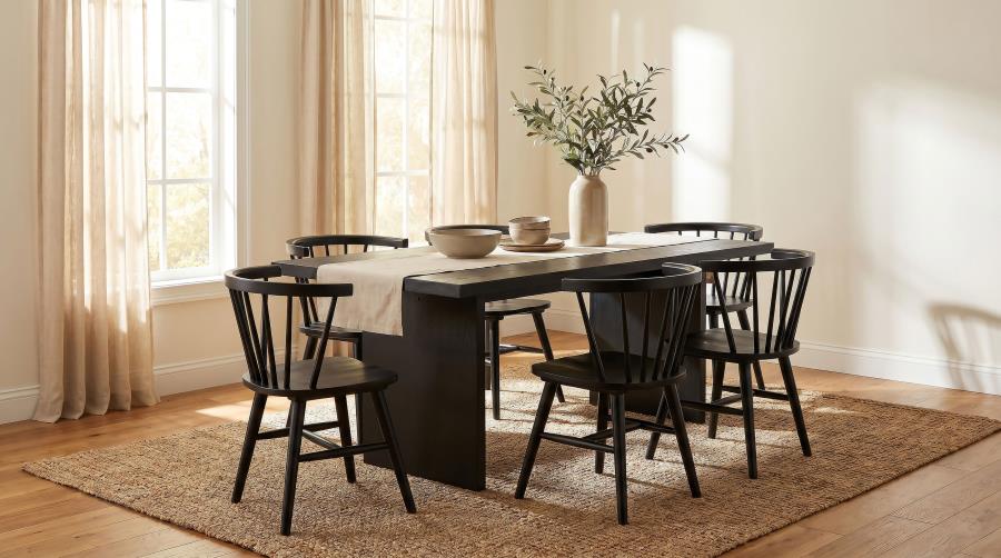 (image for) Decker 7-piece 82-inch Rectangular Dining Set Black