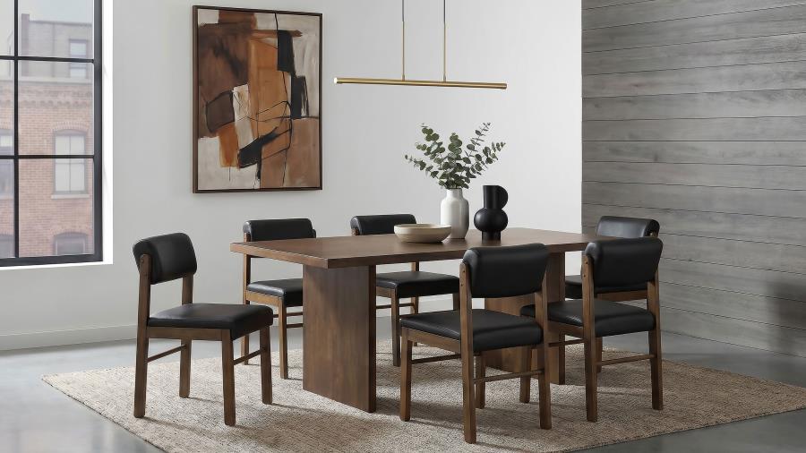 (image for) Decker 7-piece 82-inch Rectangular Dining Set Black and Walnut