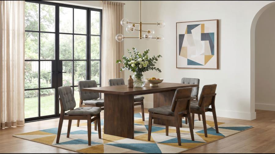 (image for) Decker 7-piece 82-inch Rectangular Dining Set Grey and Walnut