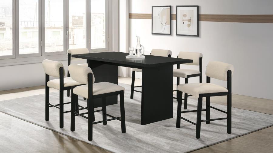(image for) Decker 7-piece 70-inch Rectangular Counter Height Dining Set Cream and Black