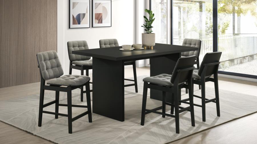 (image for) Decker 7-piece 70-inch Rectangular Counter Height Dining Set Grey and Black