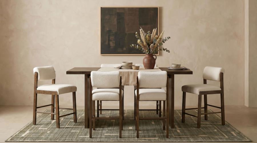 (image for) Decker 7-piece 70-inch Counter Height Dining Set Cream and Walnut