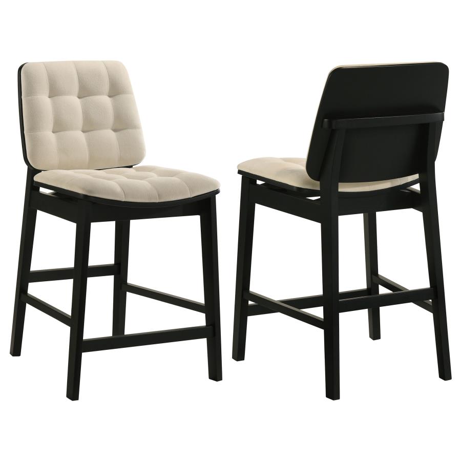 (image for) Redbridge Upholstered Counter Chair Cream and Black (Set of 2)