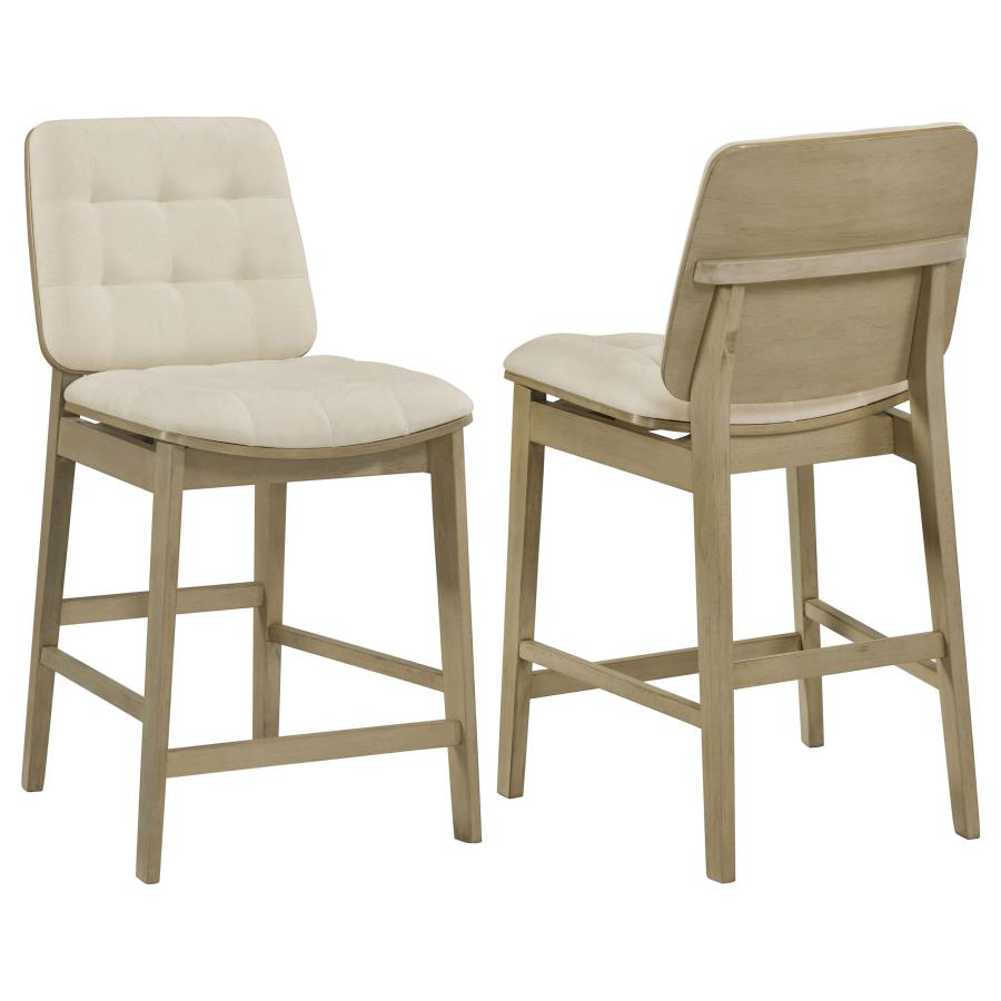 (image for) Redbridge Upholstered Counter Chair Cream and Natural Oak (Set of 2)