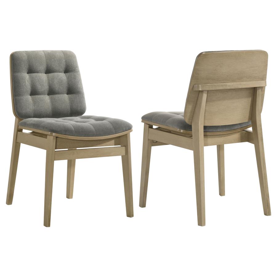 (image for) Redbridge Upholstered Side Chair Grey and Natural Oak (Set of 2)