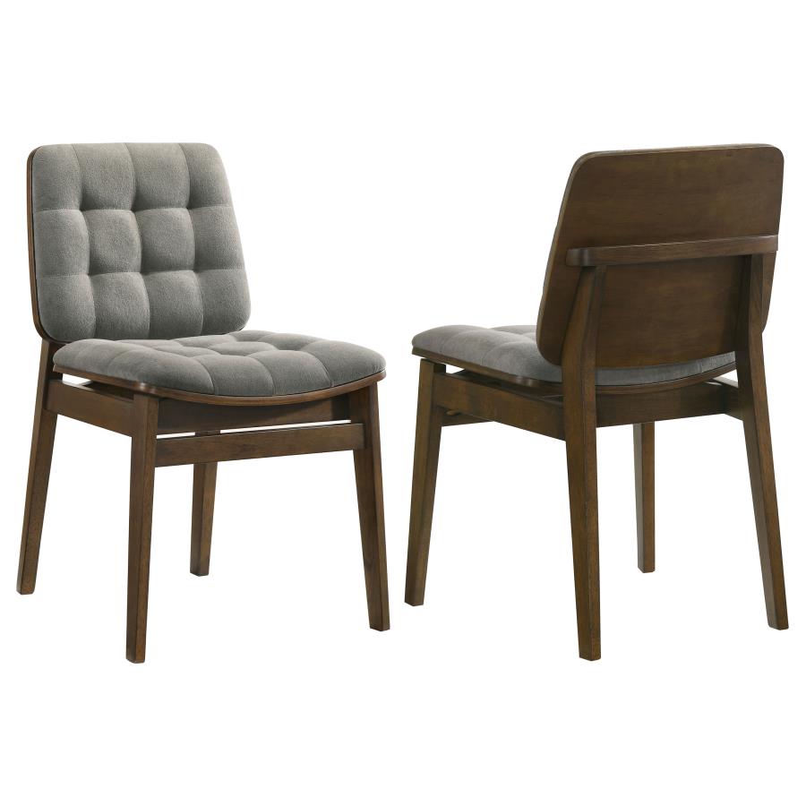 (image for) Redbridge Upholstered Side Chair Grey and Walnut (Set of 2)
