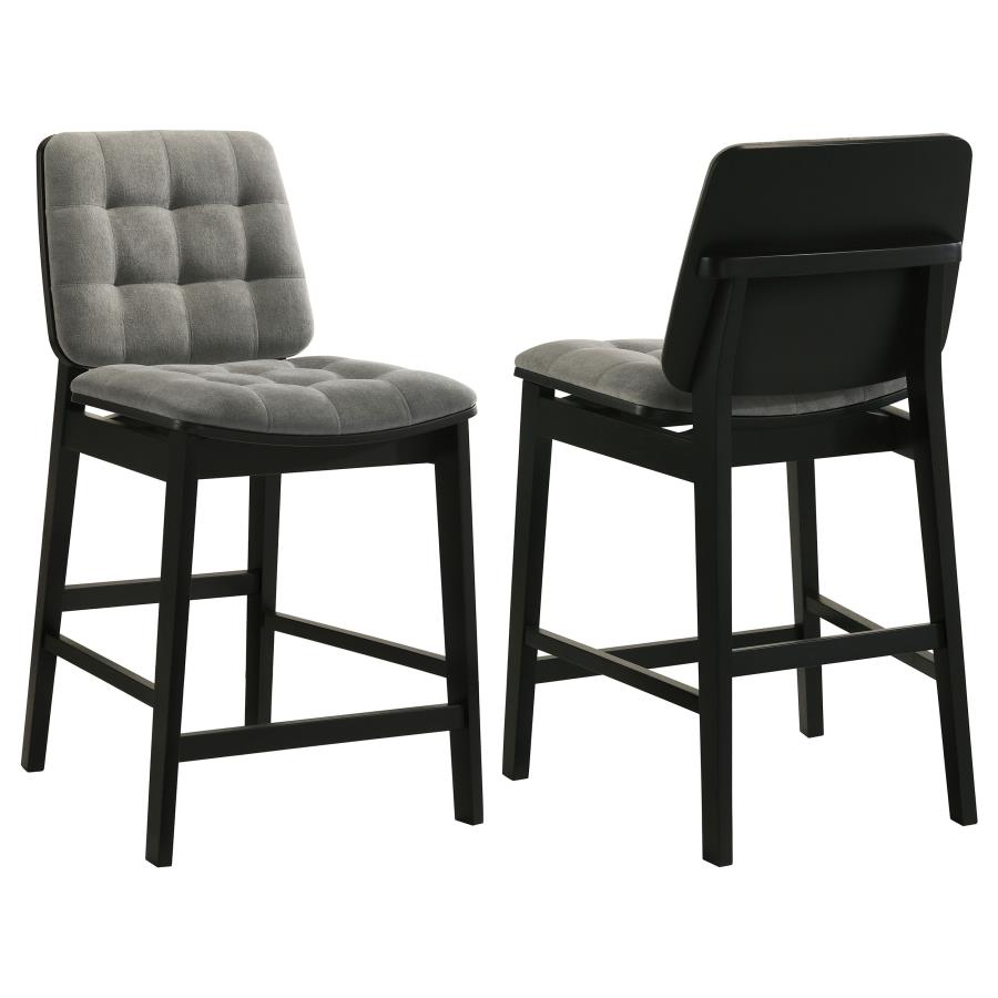 (image for) Redbridge Upholstered Counter Chair Grey and Black (Set of 2)