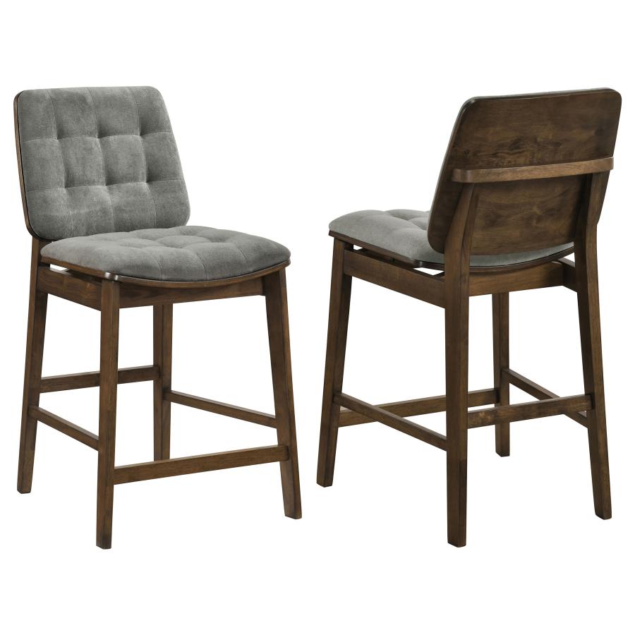(image for) Redbridge Upholstered Counter Chair Grey and Walnut (Set of 2)