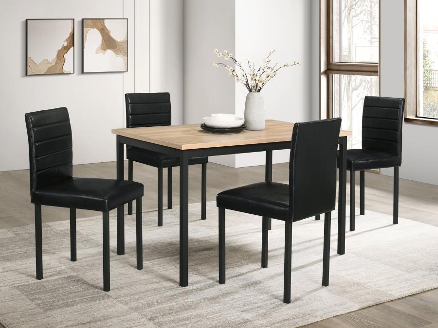 (image for) Garza 5-piece Rectangular Dining Table Greige Oak
