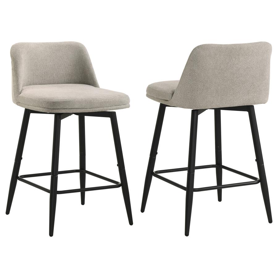 (image for) Mellor Fabric Upholstered Swivel Counter Chair Slate Brown (Set of 2)