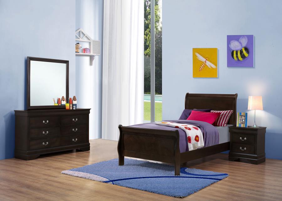 (image for) Louis Philippe 4-piece Twin Bedroom Set Cappuccino