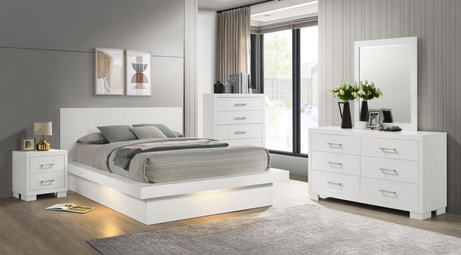 (image for) Jessica 5-piece Queen LED Bedroom Set Snow White