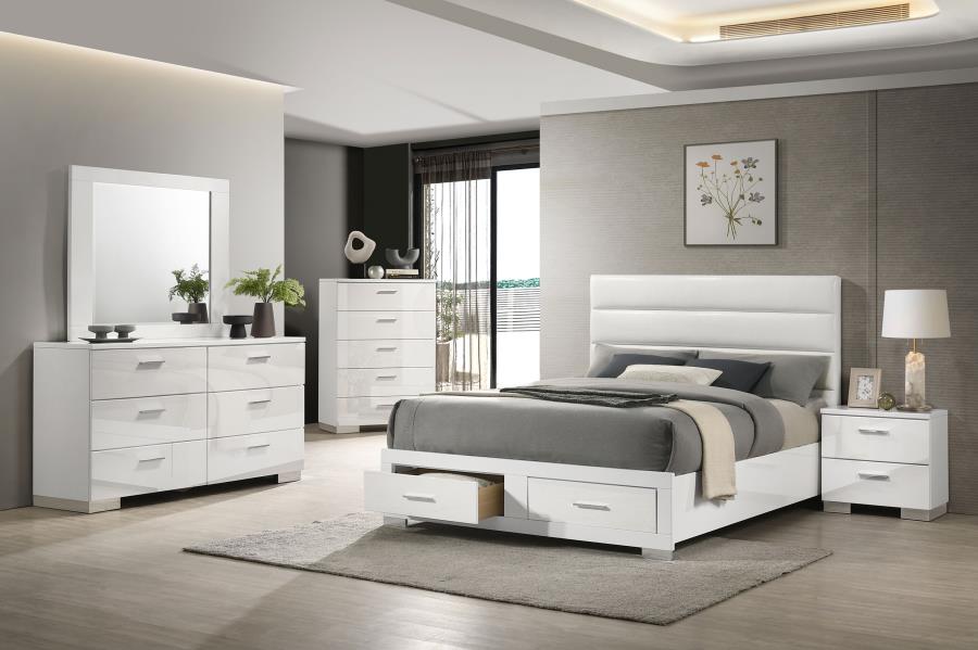 (image for) Felicity 5-piece California King Platform Bedroom Set White