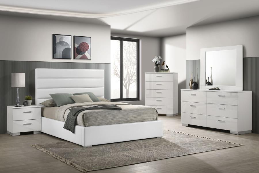 (image for) Felicity 5-piece California King Bedroom Set White High Gloss