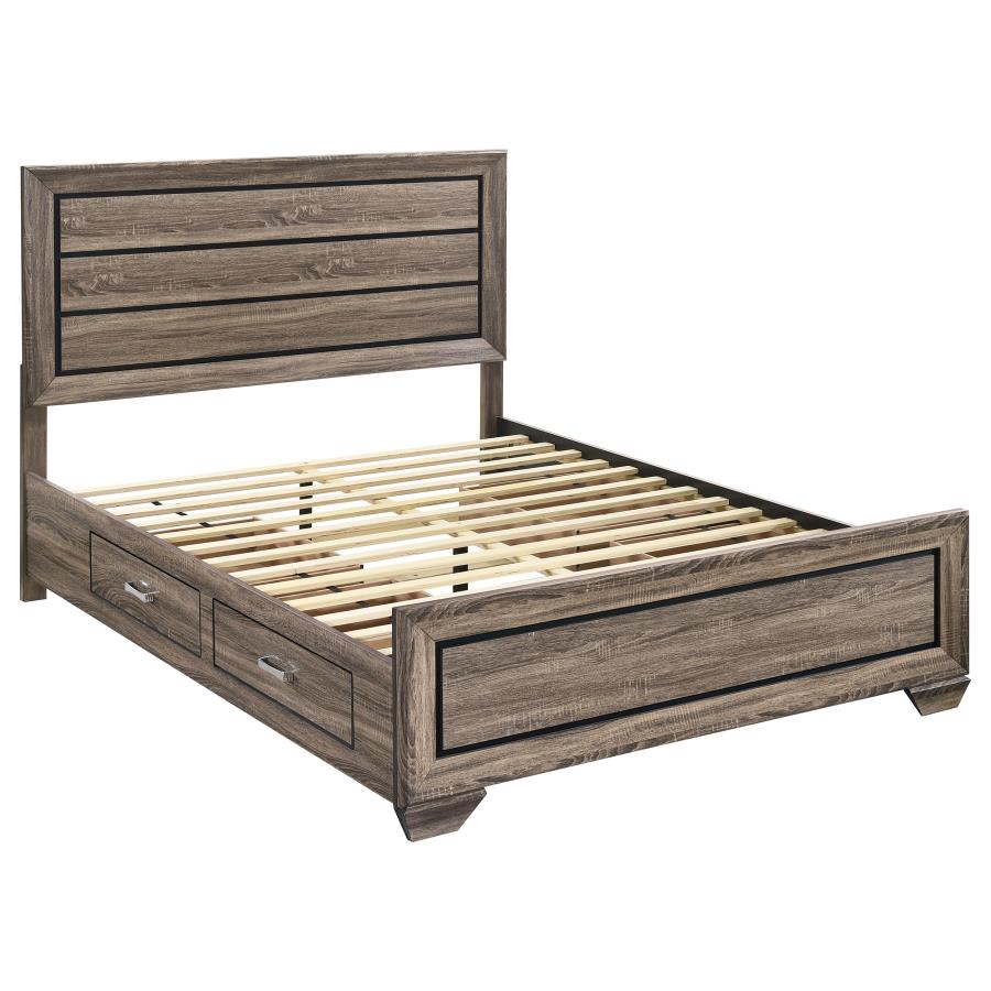 (image for) Kauffman Wood Queen Storage Panel Bed Washed Taupe