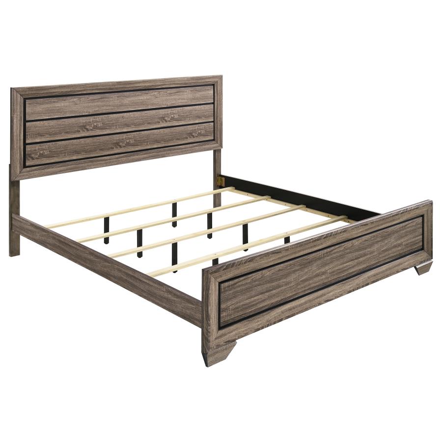 (image for) Kauffman Wood Eastern King Panel Bed Washed Taupe