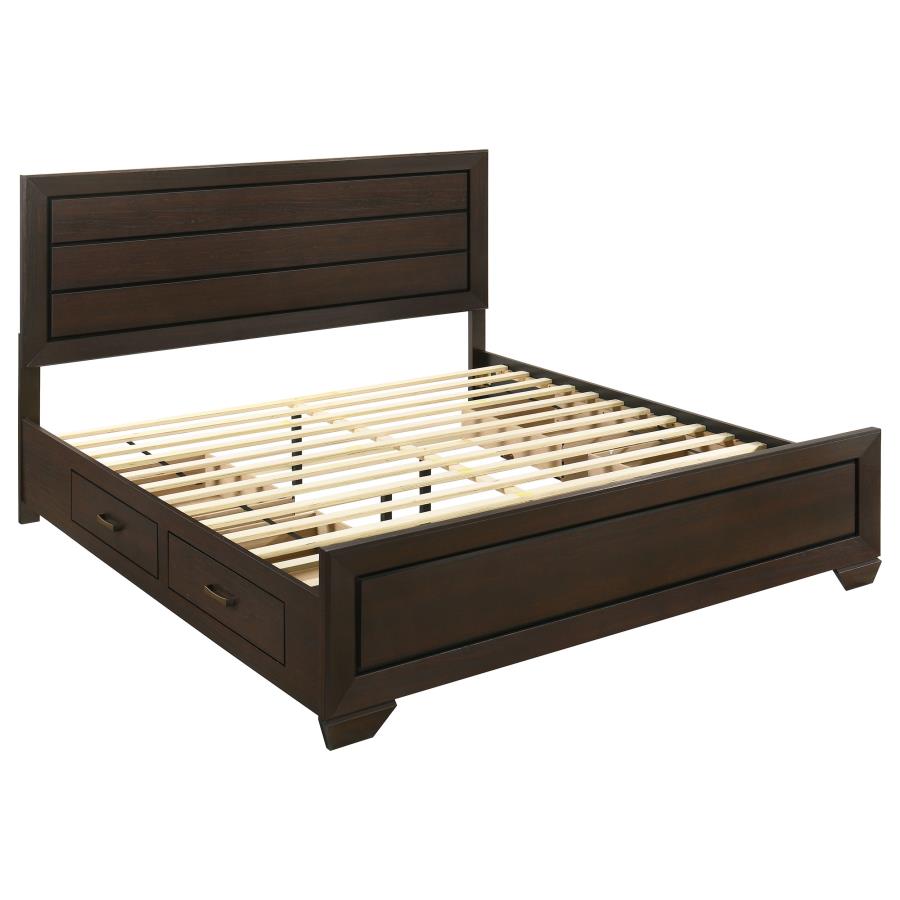 (image for) Kauffman Wood Eastern King Storage Panel Bed Dark Cocoa