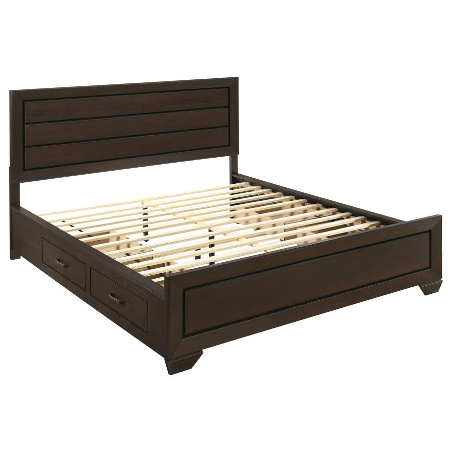 (image for) Kauffman Wood California King Storage Panel Bed Dark Cocoa