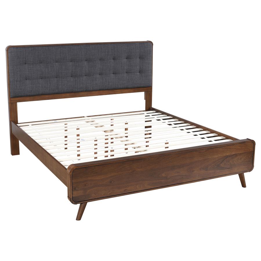 (image for) Robyn Wood Eastern King Platform Bed Dark Walnut
