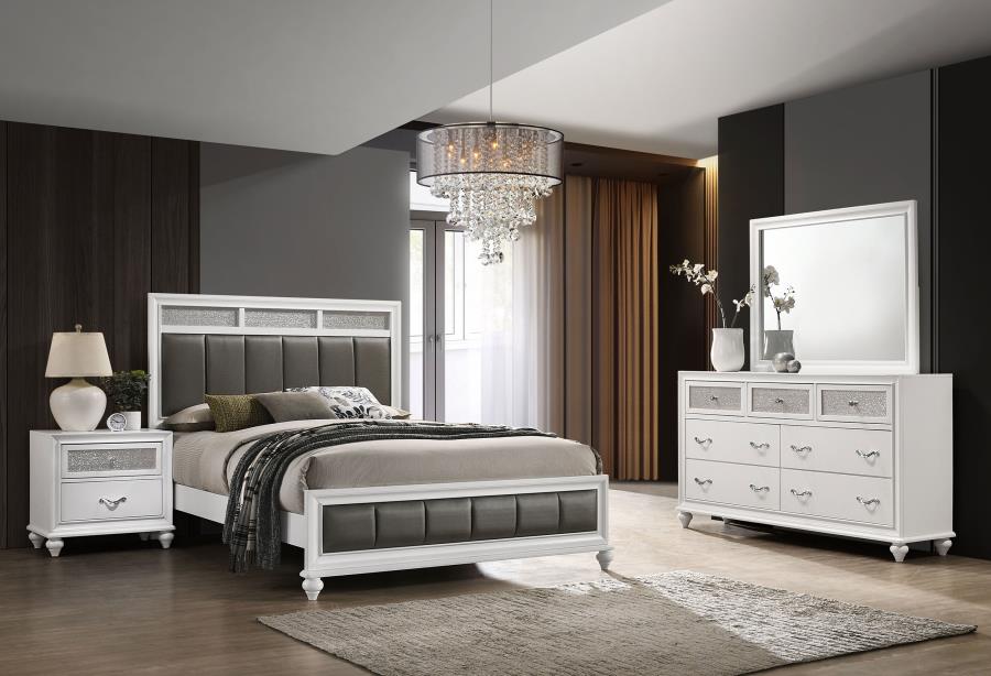 (image for) Barzini 4-piece Eastern King Bedroom Set White