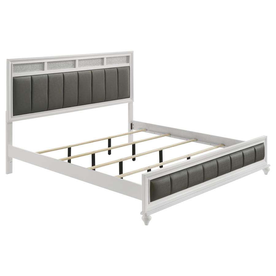 (image for) Barzini Wood Eastern King Panel Bed White