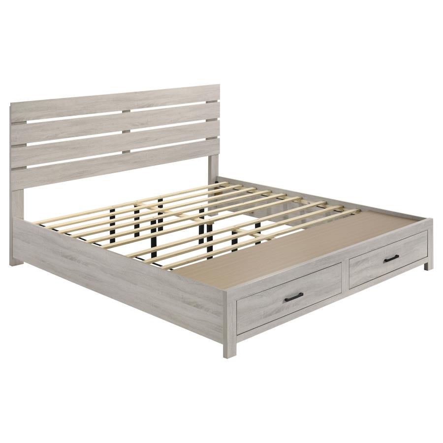 (image for) Brantford Wood Eastern King Storage Panel Bed Coastal White