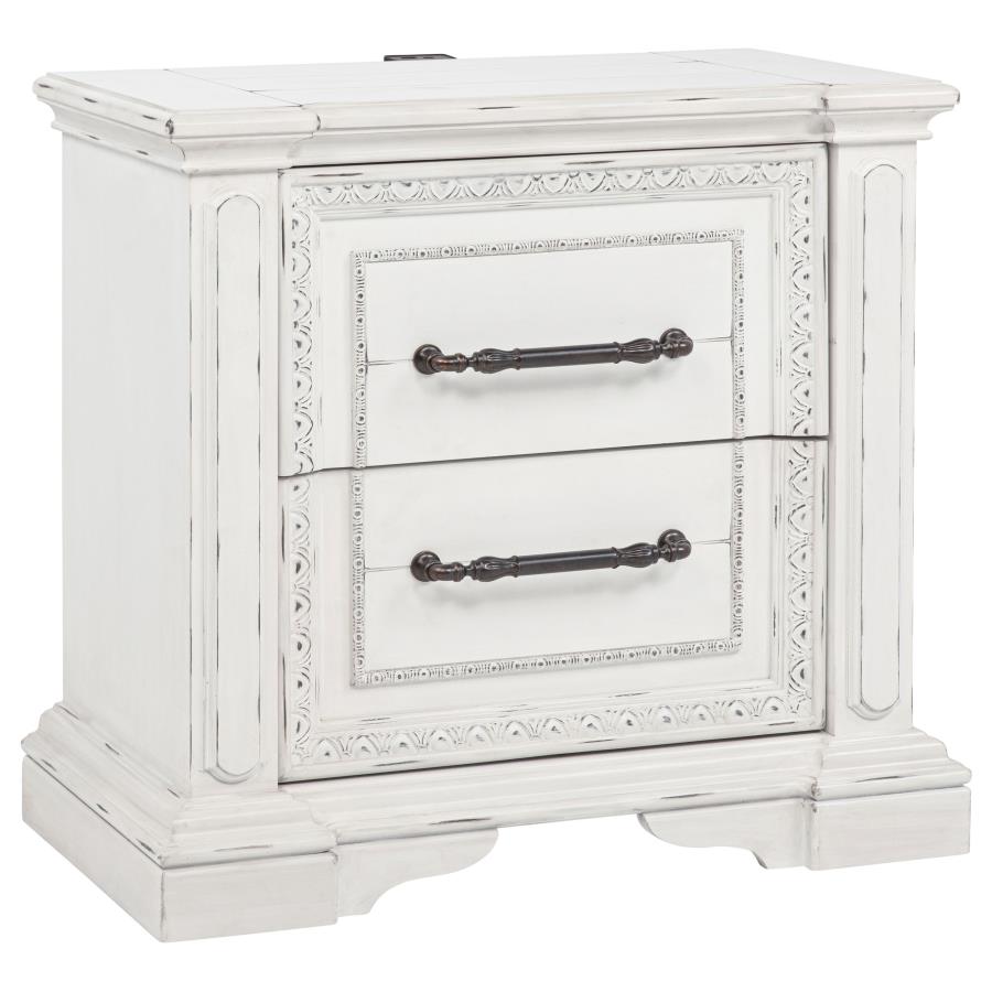 (image for) McKinney 2-drawer Nightstand with Dual USB Vintage White