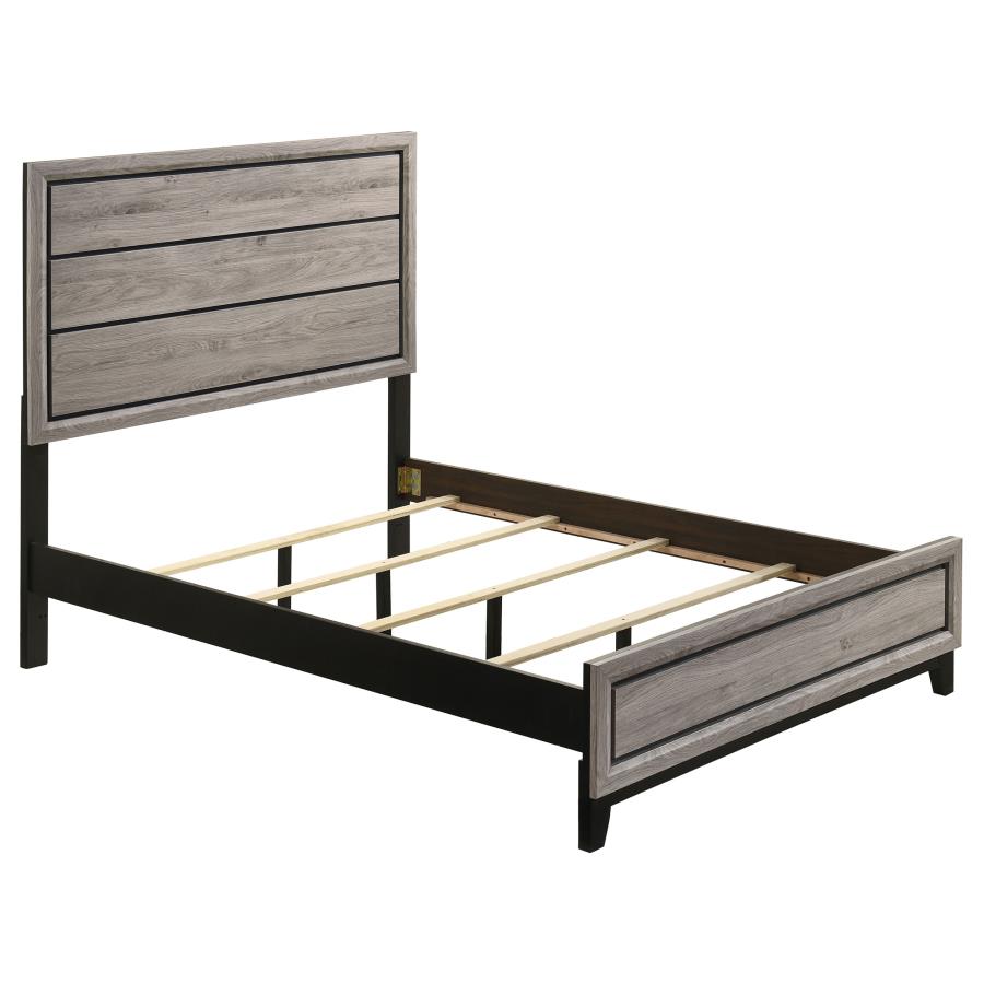 (image for) Valen Wood Full Panel Bed Light Taupe
