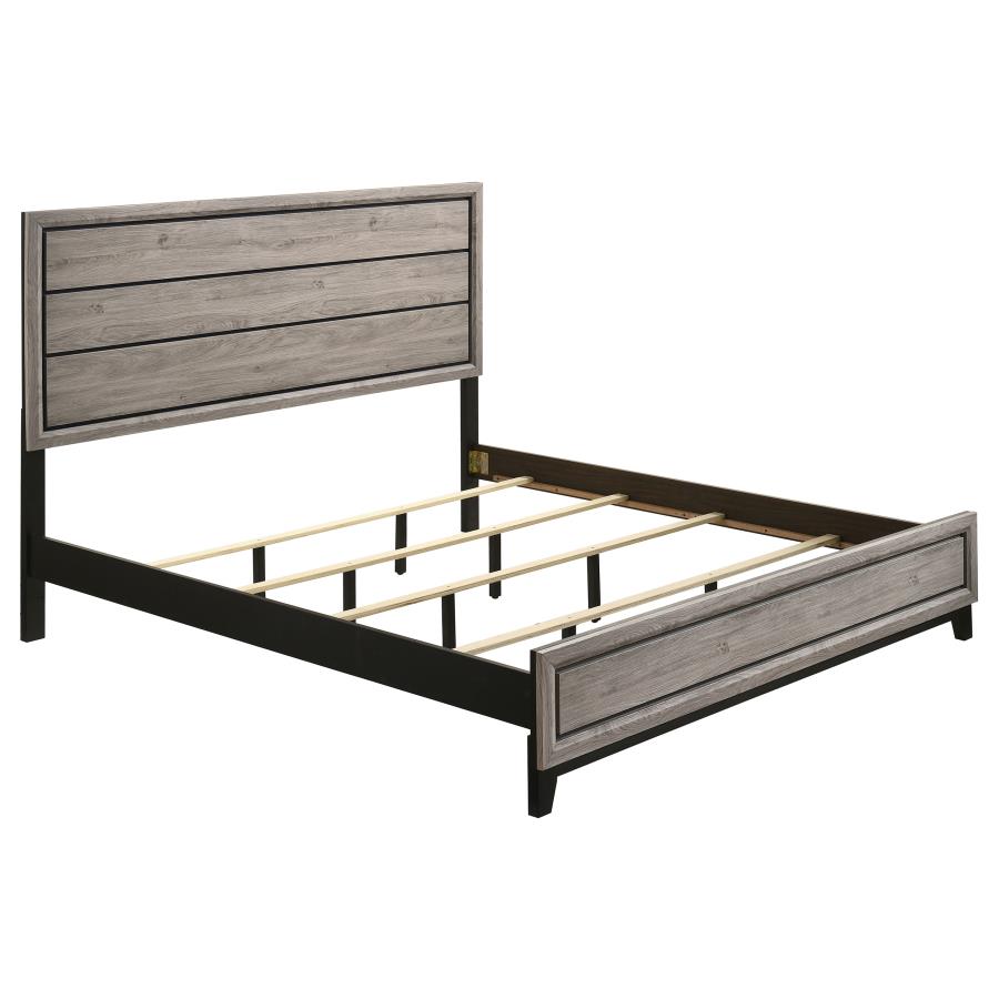 (image for) Valen Wood Eastern King Panel Bed Light Taupe