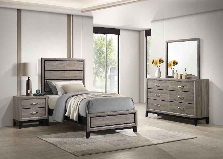 (image for) Valen Four-piece Twin Bedroom Set Light Taupe