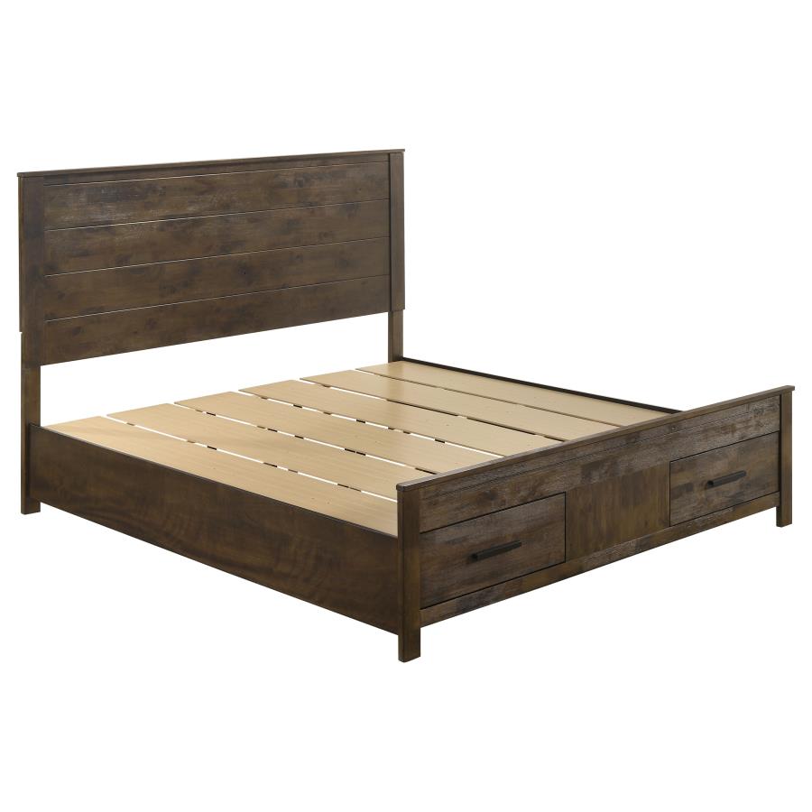 (image for) Woodmont Eastern King Storage Bed Rustic Golden Brown