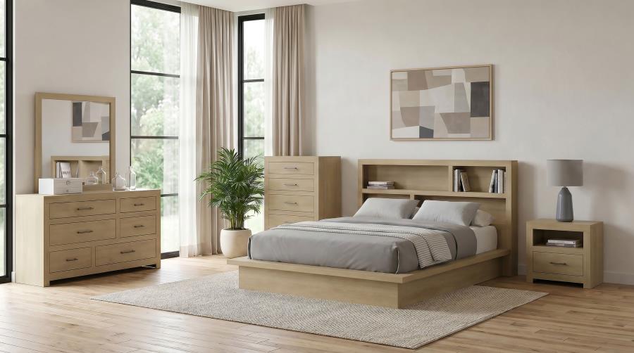 (image for) Hendricks 5-piece Eastern King Bedroom Set Light Oak