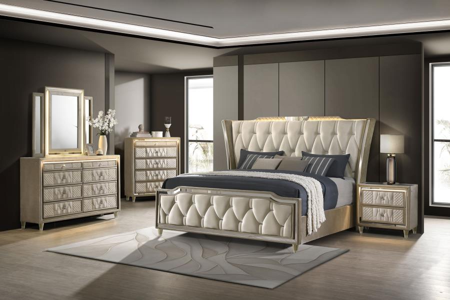 (image for) Lorient 5-piece Queen Bedroom Set Ivory and Camel