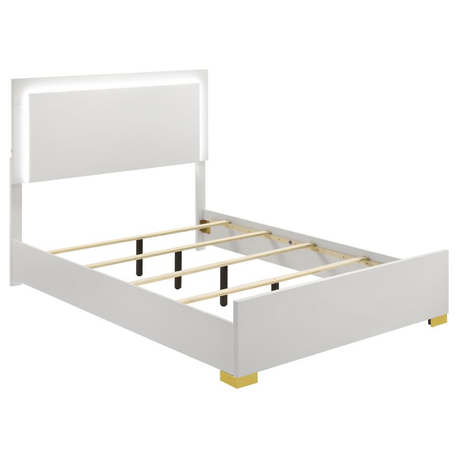 (image for) Marceline Wood Full LED Panel Bed White